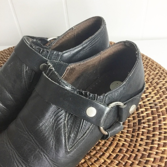 Charles David Leather Black Ankle Boots Western Style Size 9 Pointed - Picture 5 of 5